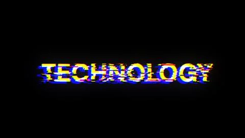 3D rendering technology text with screen effects of technological glitches Stock Illustration