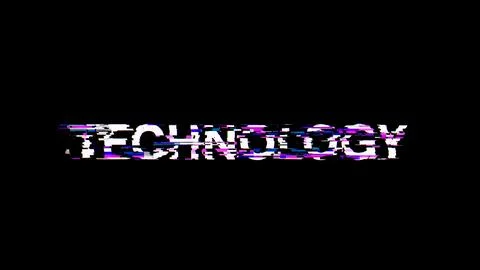 3D rendering technology text with screen effects of technological glitches Stock Illustration