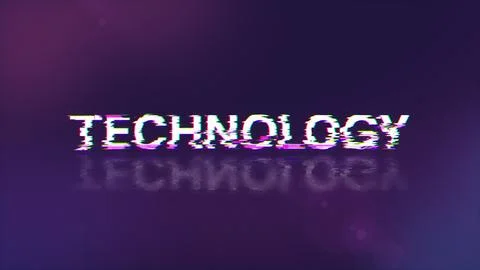 3D rendering technology text with screen effects of technological glitches Stock Illustration
