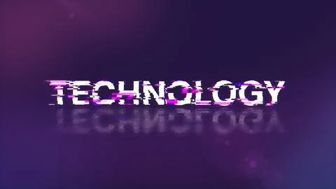 3D rendering technology text with screen effects of technological glitches Stock Illustration