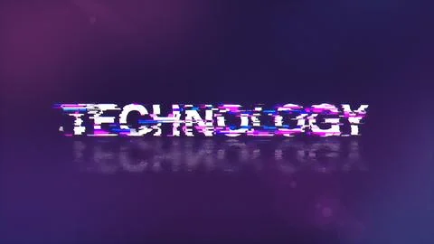 3D rendering technology text with screen effects of technological glitches Stock Illustration