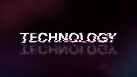3D rendering technology text with screen effects of technological glitches Stockillustratie