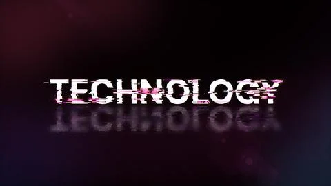 3D rendering technology text with screen effects of technological glitches Stock Illustration