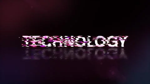 3D rendering technology text with screen effects of technological glitches Stock Illustration