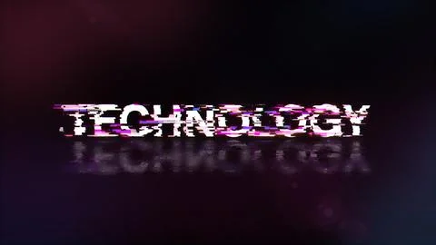 3D rendering technology text with screen effects of technological glitches Stock Illustration