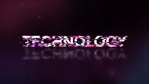 3D rendering technology text with screen effects of technological glitches Stock Illustration