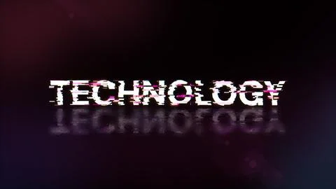 3D rendering technology text with screen effects of technological glitches Stock Illustration