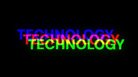 3D rendering technology text with screen effects of technological glitches Stock Illustration