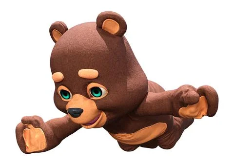 3D Rendering Teddy Bear on White Stock Illustration