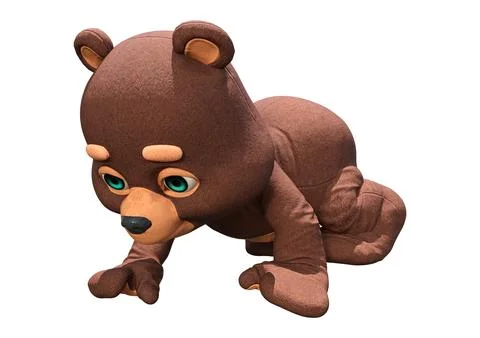 3D Rendering Teddy Bear on White Stock Illustration
