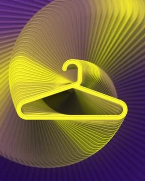 3d rendering template with endless twisted spiral made of plastic hangers Stock Illustration