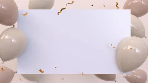 3D rendering template of greeting card happy birthday, wedding day, anniversa Stock Illustration