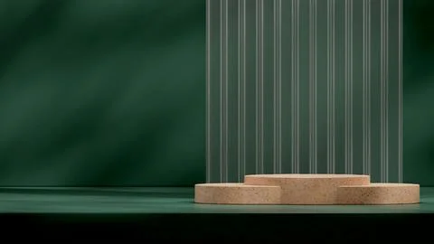 3d rendering template mockup brown terrazzo podium in portrait with a frosted gl 스톡 일러스트
