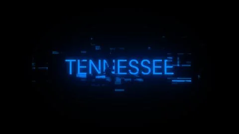 3D rendering Tennessee text with screen effects of technological glitches イラスト素材