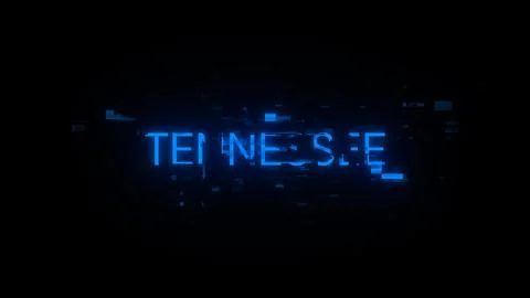 3D rendering Tennessee text with screen effects of technological glitches イラスト素材