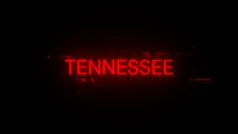 3D rendering Tennessee text with screen effects of technological glitches Stockillustratie