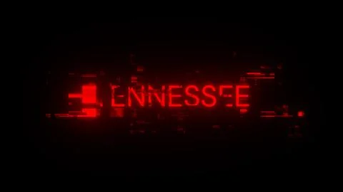 3D rendering Tennessee text with screen effects of technological glitches 스톡 일러스트