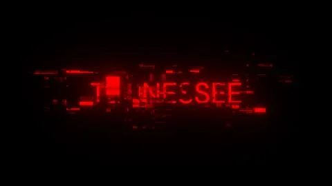 3D rendering Tennessee text with screen effects of technological glitches Stockillustratie