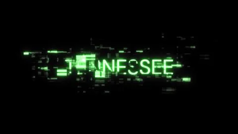 3D rendering Tennessee text with screen effects of technological glitches Stockillustratie