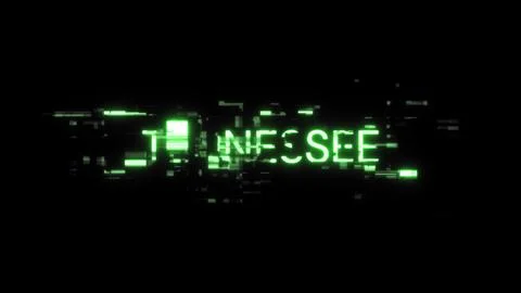 3D rendering Tennessee text with screen effects of technological glitches Stockillustratie