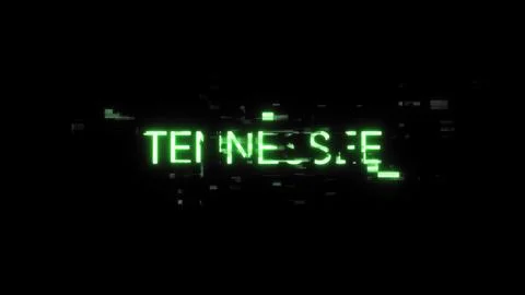 3D rendering Tennessee text with screen effects of technological glitches Stockillustratie