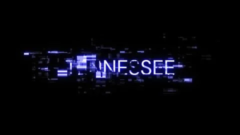 3D rendering Tennessee text with screen effects of technological glitches イラスト素材