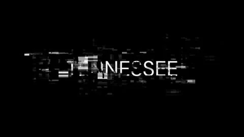3D rendering Tennessee text with screen effects of technological glitches Stockillustratie