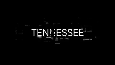 3D rendering Tennessee text with screen effects of technological glitches Stock Illustration