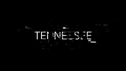 3D rendering Tennessee text with screen effects of technological glitches Illustrazione stock