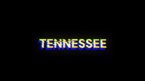 3D rendering Tennessee text with screen effects of technological glitches Stockillustratie