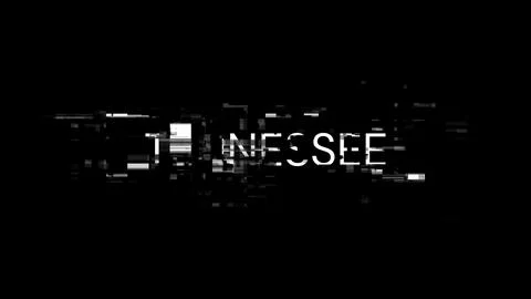 3D rendering Tennessee text with screen effects of technological glitches 스톡 일러스트