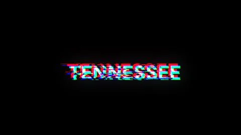 3D rendering Tennessee text with screen effects of technological glitches イラスト素材