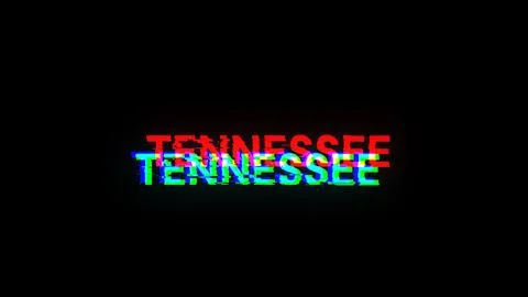 3D rendering Tennessee text with screen effects of technological glitches イラスト素材