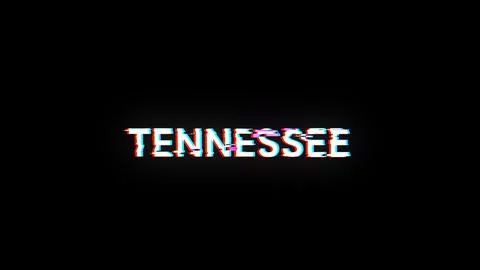 3D rendering Tennessee text with screen effects of technological glitches 스톡 일러스트
