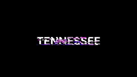 3D rendering Tennessee text with screen effects of technological glitches Stock Illustration