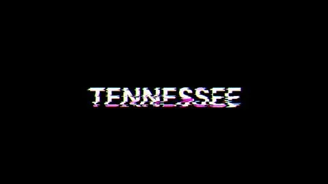 3D rendering Tennessee text with screen effects of technological glitches 스톡 일러스트