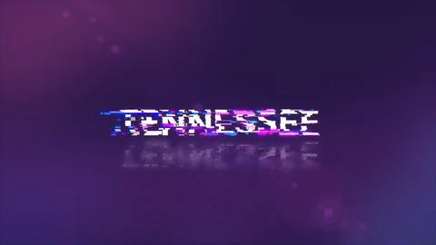 3D rendering Tennessee text with screen effects of technological glitches Stockillustratie