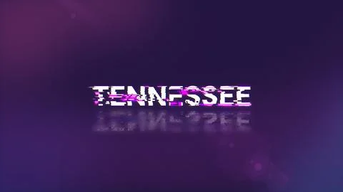 3D rendering Tennessee text with screen effects of technological glitches Stockillustratie
