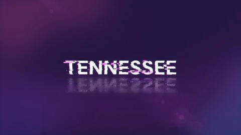 3D rendering Tennessee text with screen effects of technological glitches Stockillustratie
