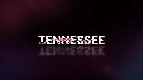 3D rendering Tennessee text with screen effects of technological glitches Stockillustratie