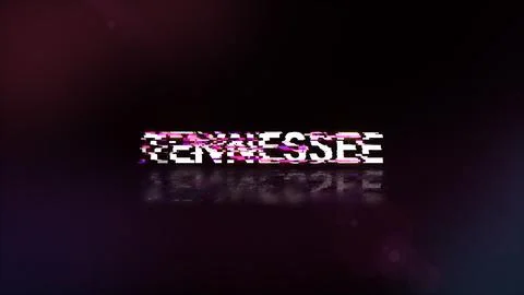 3D rendering Tennessee text with screen effects of technological glitches イラスト素材
