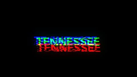 3D rendering Tennessee text with screen effects of technological glitches Stockillustratie