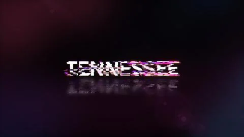 3D rendering Tennessee text with screen effects of technological glitches 스톡 일러스트