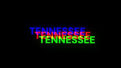 3D rendering Tennessee text with screen effects of technological glitches イラスト素材