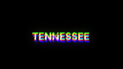 3D rendering Tennessee text with screen effects of technological glitches Stockillustratie