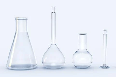 3d rendering, test tube and beaker in the lab Stock Illustration