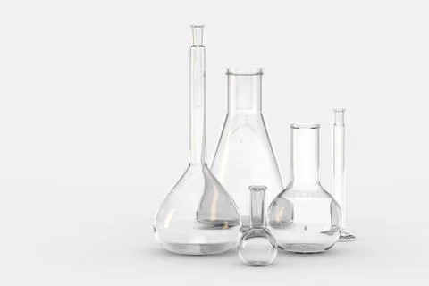 3d rendering, test tube and beaker in the lab イラスト素材