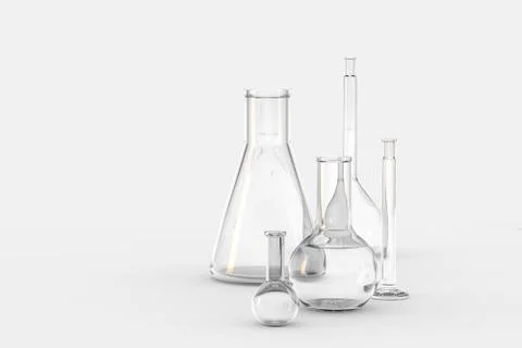 3d rendering, test tube and beaker in the lab Illustrazione stock