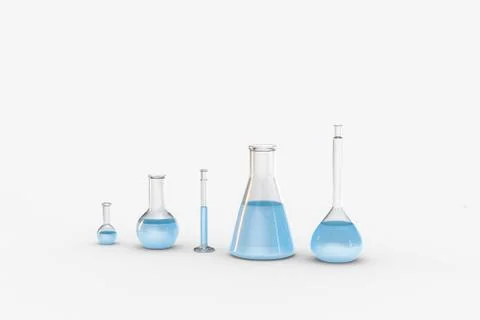 3d rendering, test tube and beaker in the lab イラスト素材