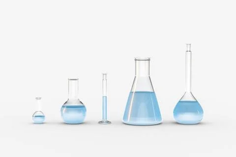 3d rendering, test tube and beaker in the lab Illustrazione stock